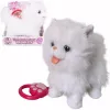 Gato de peluche interativo com trela Artyk modelo 185564 branco