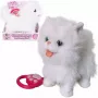 Gato de peluche interativo com trela Artyk modelo 185564 branco