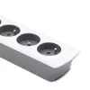 Extensão elétrica Qoltec 50297 1,8 m 6 tomadas AC para interior cinzento branco