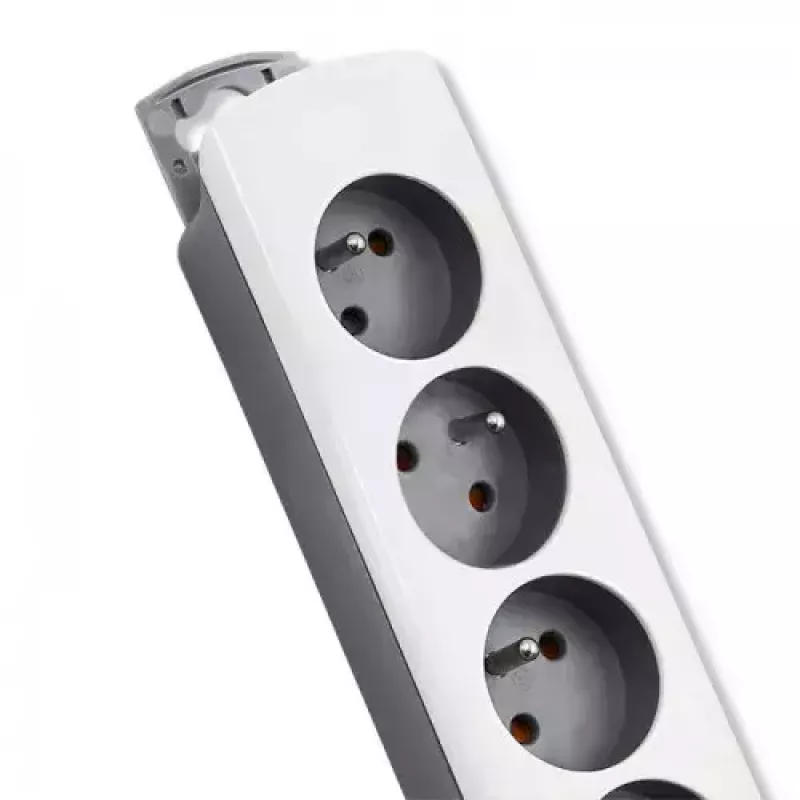 Extensão elétrica Qoltec 50297 1,8 m 6 tomadas AC para interior cinzento branco