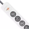 Extensão elétrica Qoltec 50297 1,8 m 6 tomadas AC para interior cinzento branco