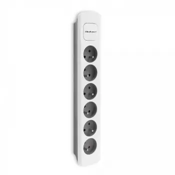 Extensão elétrica Qoltec 50297 1,8 m 6 tomadas AC para interior cinzento branco