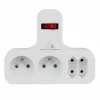 Extensão elétrica x4 com interruptor MACLEAN MCE244 — extensão de 4 tomadas com interruptor individual