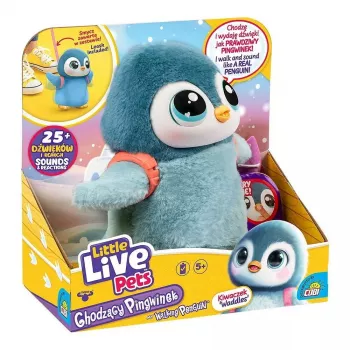 Brinquedo interativo Cobi Little Live Pets Pinguim que Anda Kiwaczek MO-26535, animal de estimação que anda a pilhas