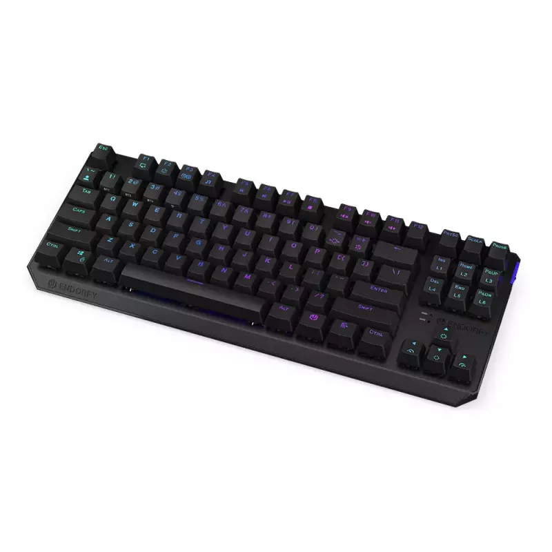 Teclado ENDORFY Thock TKL Wireless preto mecânico RGB LED 87 teclas