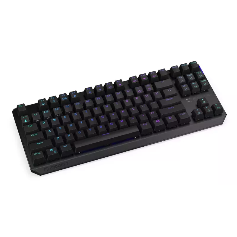 Teclado ENDORFY Thock TKL Wireless preto mecânico RGB LED 87 teclas