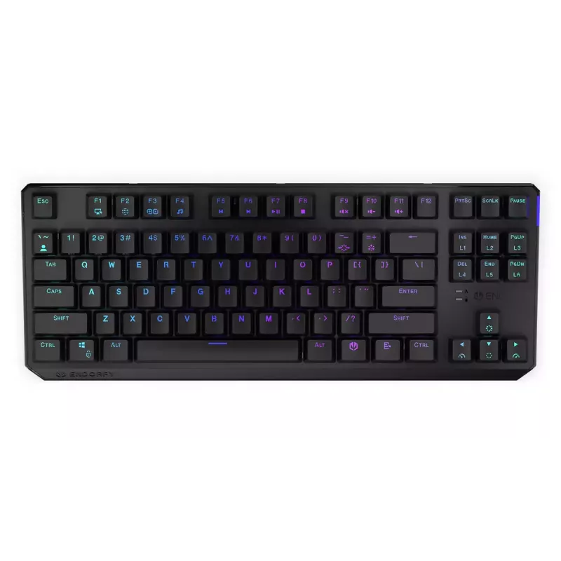 Teclado ENDORFY Thock TKL Wireless preto mecânico RGB LED 87 teclas