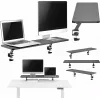 Mozos Clamp Dual Riser prateleira com grampo para dois monitores
