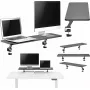 Suporte de monitor duplo com braçadeira Mozos para dois monitores