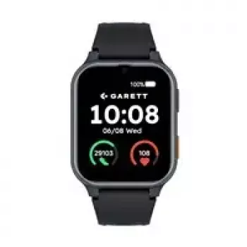 Smartwatch Garett Vita 4G preto – smartwatch para idosos, medidor de frequência cardíaca, GPS, podómetro, à prova de água