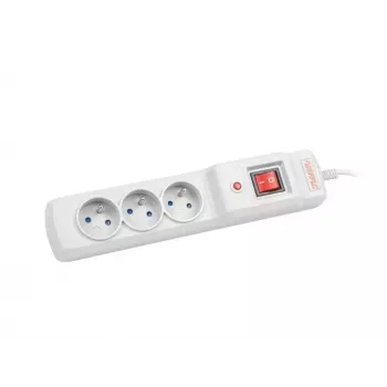 Extensão elétrica ARMAC M3 com 3 tomadas e cabo de 1,5 m, cinzento