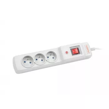 Extensão elétrica ARMAC M3 com 3 tomadas e cabo de 1,5 m, cinzento