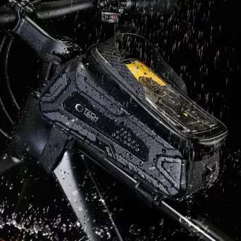 Suporte de bicicleta Tech-Protect V2 L preto para telemóveis — suporte de guiador para telemóvel, tamanho ajustável
