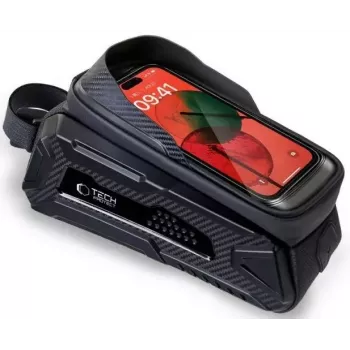 Suporte de bicicleta Tech-Protect V2 L preto para telemóveis — suporte de guiador para telemóvel, tamanho ajustável