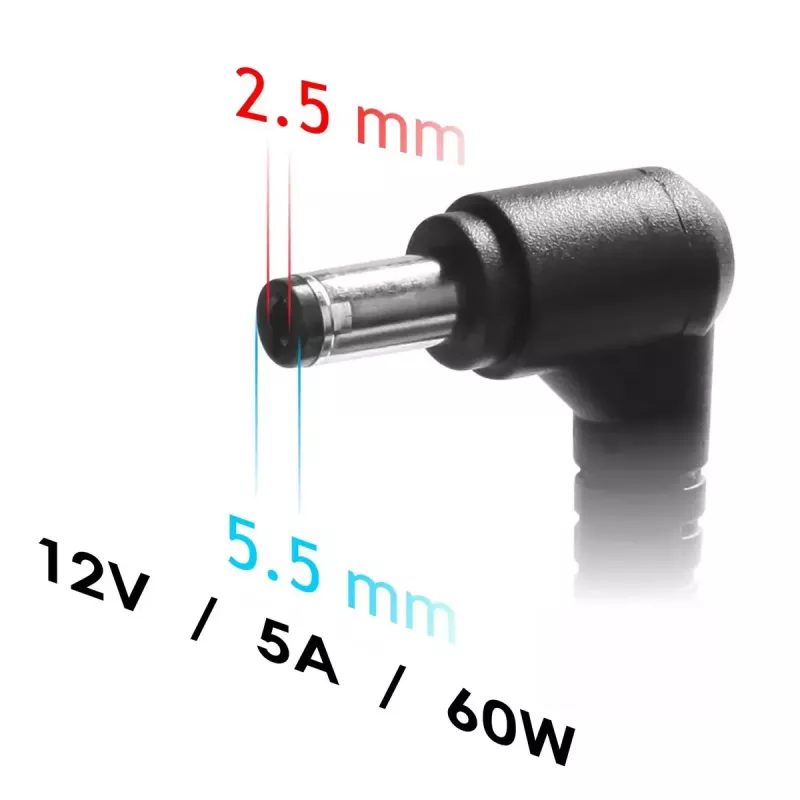 Fonte de alimentação Akyga AK-ND-85 12 V 90 W, 7,5 A, 5,5 x 2,5 mm, para LED / mini-PC, 1,2 m