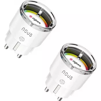 Tomada inteligente Nous A1Z 15A ZigBee pack de 2 – adaptador de tomada inteligente, 15 A