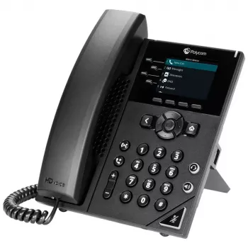 Telefone IP Poly 250 preto 4 linhas LCD 2200-48820-025