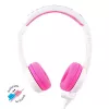 Auscultadores com fio BuddyPhones School+ com arco de cabeça para chamadas e música, 20–20000 Hz, cabo de 1,4 m, rosa/branco