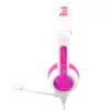 Auscultadores com fio BuddyPhones School+ com arco de cabeça para chamadas e música, 20–20000 Hz, cabo de 1,4 m, rosa/branco