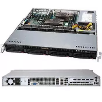 Caixa de servidor Supermicro SuperChassis 813MF2TQC-505CB 1U, fonte de alimentação 500 W, preta