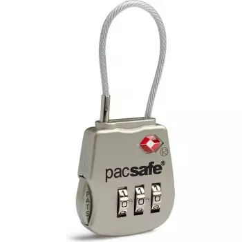 Cadeado de cabo com combinação Pacsafe Prosafe 800 TSA, prateado