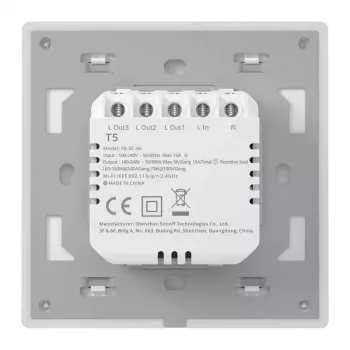 Interruptor de parede inteligente Sonoff T5 3C 3 canais Wi‑Fi tátil (encastrar)