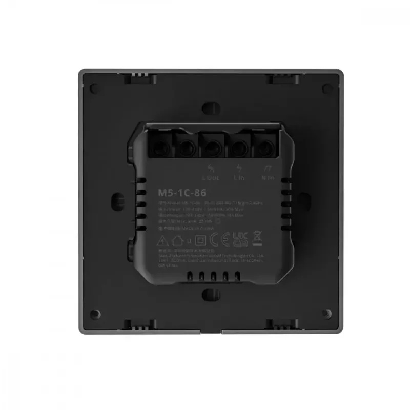 Interruptor inteligente Sonoff M5-1C-86 preto com fios policarbonato 10A 2200W