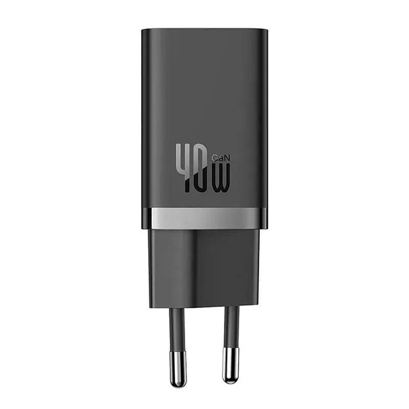 Carregador de parede Baseus GaN5 40 W, 2x USB-C (preto)