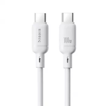 Cabo USB-C para USB-C Baseus Rychlonabíjecí Silky 1 m 100 W branco
