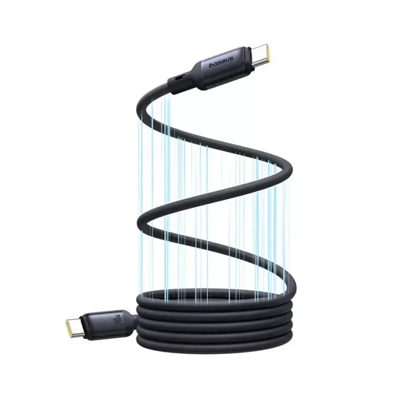 Cabo USB-C para USB-C Baseus PicoGo 1 m, preto, transferência de dados até 0,48 Gbit/s