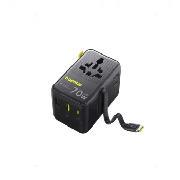 Carregador Baseus EnerCore CG11 — carregador rápido AC Indoo, 2x USB‑C, cabo 1 m, preto