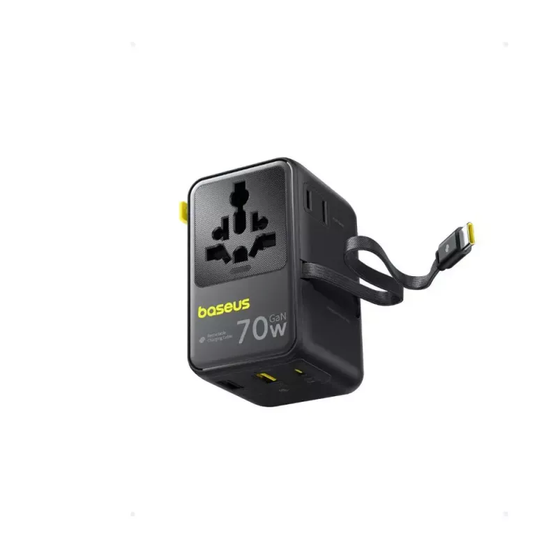 Carregador Baseus EnerCore CG11 — carregador rápido AC Indoo, 2x USB‑C, cabo 1 m, preto