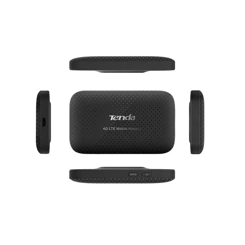 Router portátil TENDA 4G185 — Single-Band 2,4 GHz, Wi‑Fi 4 (802.11n), LTE 4G, 150 Mbit/s, slot SIM, USB, 2 antenas internas, alimentado por bateria