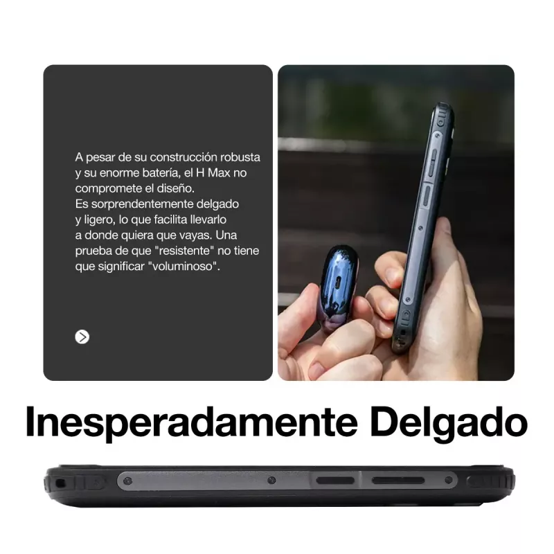 Smartphone AGM H Max — ecrã de 16,7 cm (6,56 polegadas), Android 14, 4 GB RAM, 256 GB, Dual SIM, 10000 mAh, IP68, preto