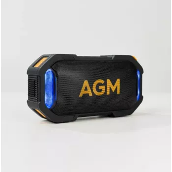 Altifalante de festa Beafon AGM Mag Rock — sem fios 8 W, bateria 1800 mAh, até 10 h, preto/laranja, controlo de volume por botões