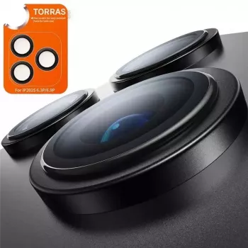 Torras Lens Guard para iPhone 17 Pro — capa protetora preta para a lente da câmara