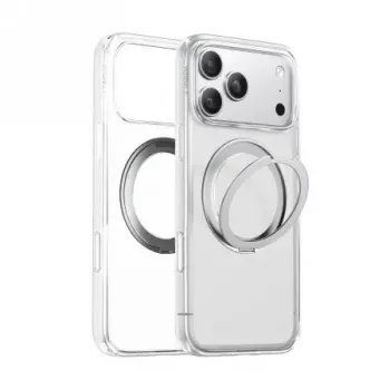 Capa protetora transparente Torras Ostand Pro Series para iPhone 17 Pro Max — capa transparente fina e leve
