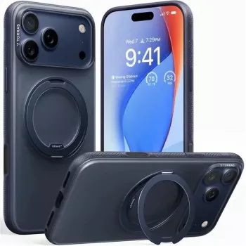Capa para telemóvel Torras Ostand R Fitness Series para iPhone 17 Pro Max, azul-marinho