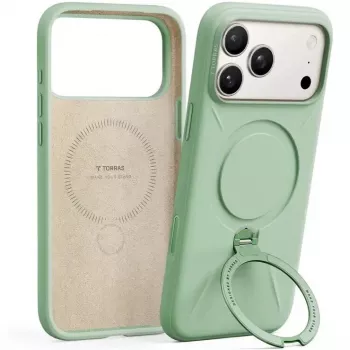 Capa protetora Torras Spin Softune Series para iPhone 17 Pro, verde