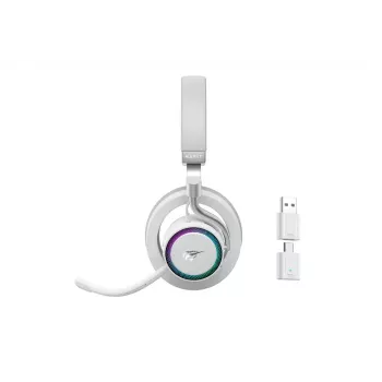 Auscultadores HAVIT Fuxi-H8 — sem fios e com fios, Bluetooth, 20–20000 Hz, alcance 10 m, 300 g, branco