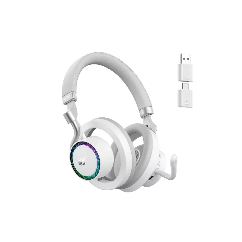 Auscultadores HAVIT Fuxi-H8 — sem fios e com fios, Bluetooth, 20–20000 Hz, alcance 10 m, 300 g, branco