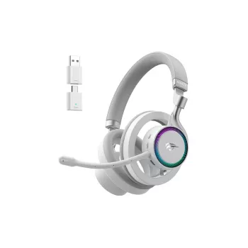 Auscultadores HAVIT Fuxi-H8 — sem fios e com fios, Bluetooth, 20–20000 Hz, alcance 10 m, 300 g, branco