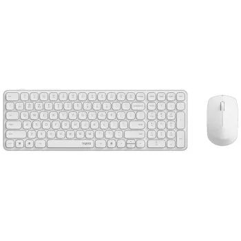 Conjunto teclado e rato RAPOO 9310M — teclado sem fios tamanho completo (RF + Bluetooth), branco, com rato incluído