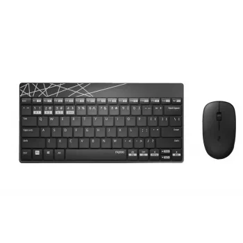 Conjunto teclado e rato Rapoo 8000M Universal Bluetooth QWERTZ Alemão Preto