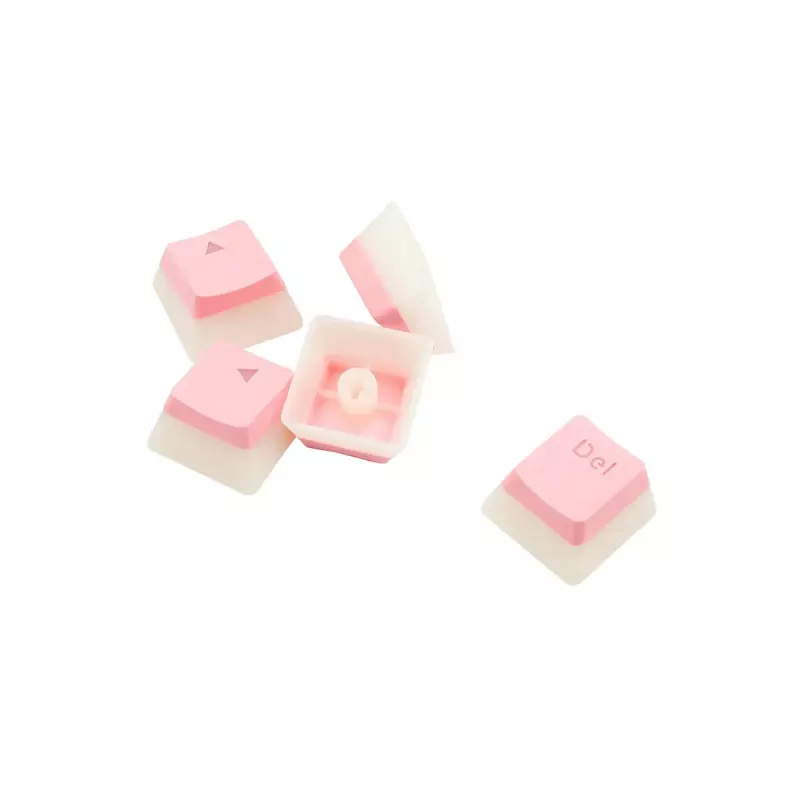 Conjunto de teclas mecânicas REDRAGON A130 PBT Doubleshot — teclas rosa, construção PBT Doubleshot