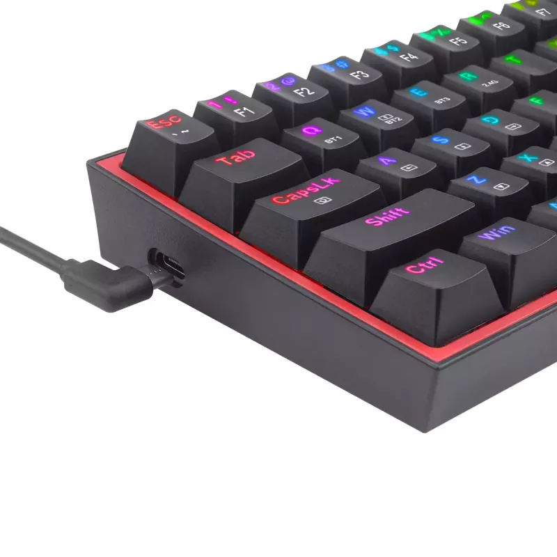 Teclado REDRAGON FIZZ PRO K616-RGB B Gaming USB RF Wireless Bluetooth QWERTY preto vermelho