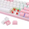 Teclado mecânico REDRAGON K617-Fizz RGB – USB com fio, rosa/branco, cabo de 1,5 m