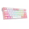 Teclado mecânico REDRAGON K617-Fizz RGB – USB com fio, rosa/branco, cabo de 1,5 m