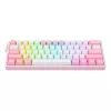 Teclado mecânico REDRAGON K617-Fizz RGB – USB com fio, rosa/branco, cabo de 1,5 m