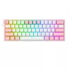 Teclado mecânico REDRAGON K617-Fizz RGB – USB com fio, rosa/branco, cabo de 1,5 m
